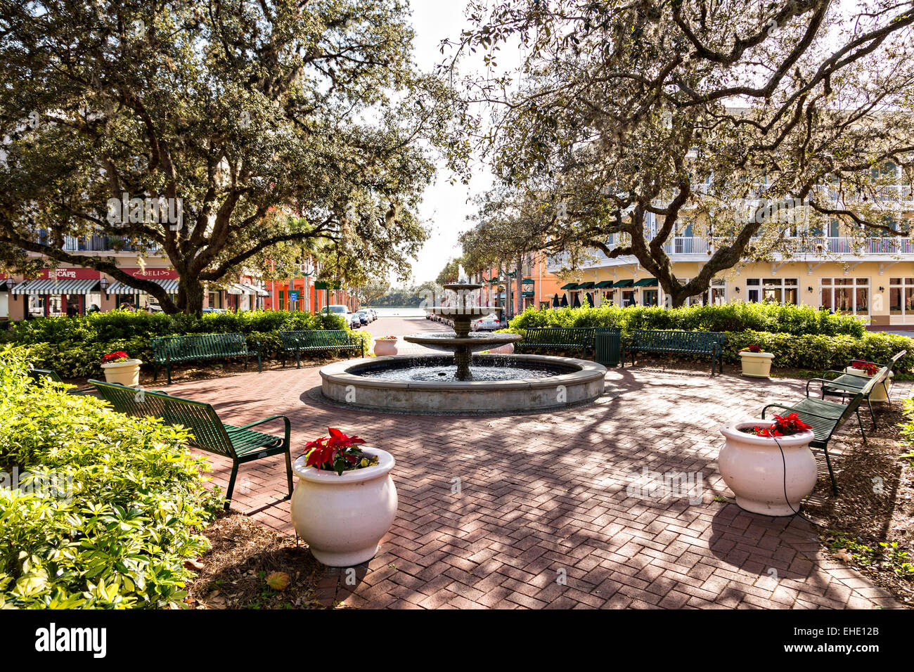 Parc et fontaine de la Disney créé master Célébration communautaire prévues, en Floride. Banque D'Images