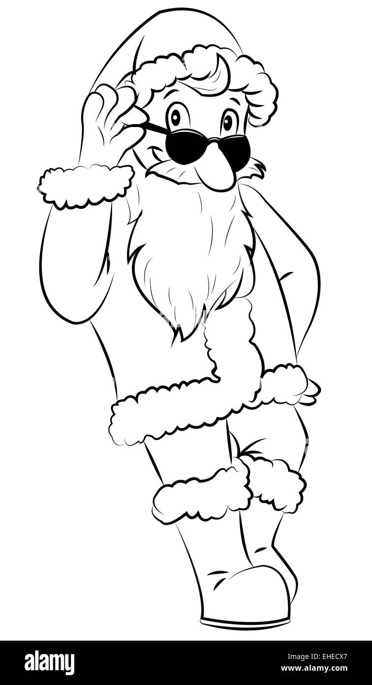 Père Noël avec des lunettes Banque D'Images