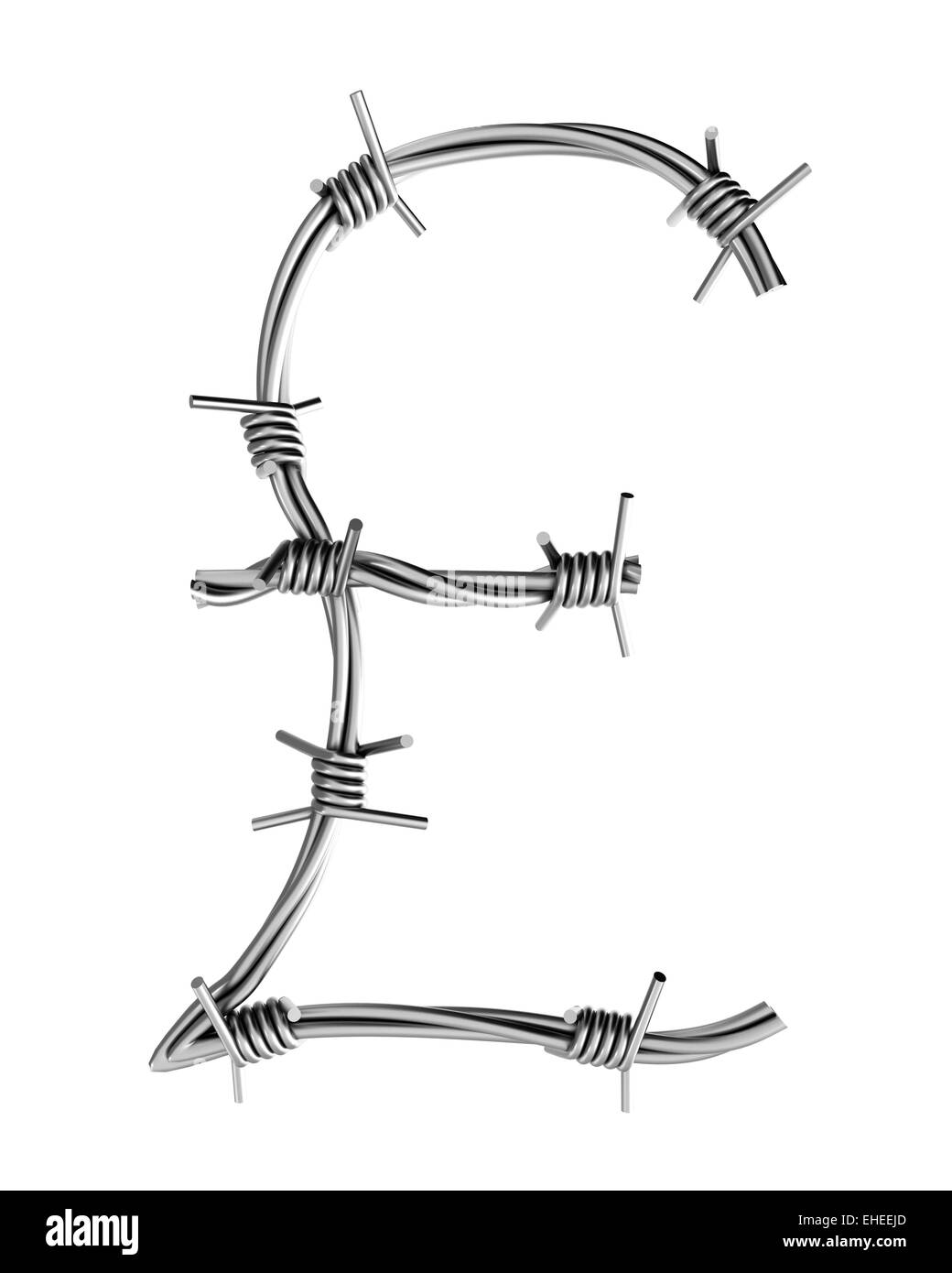 Alphabet de barbelés, symbole Banque D'Images