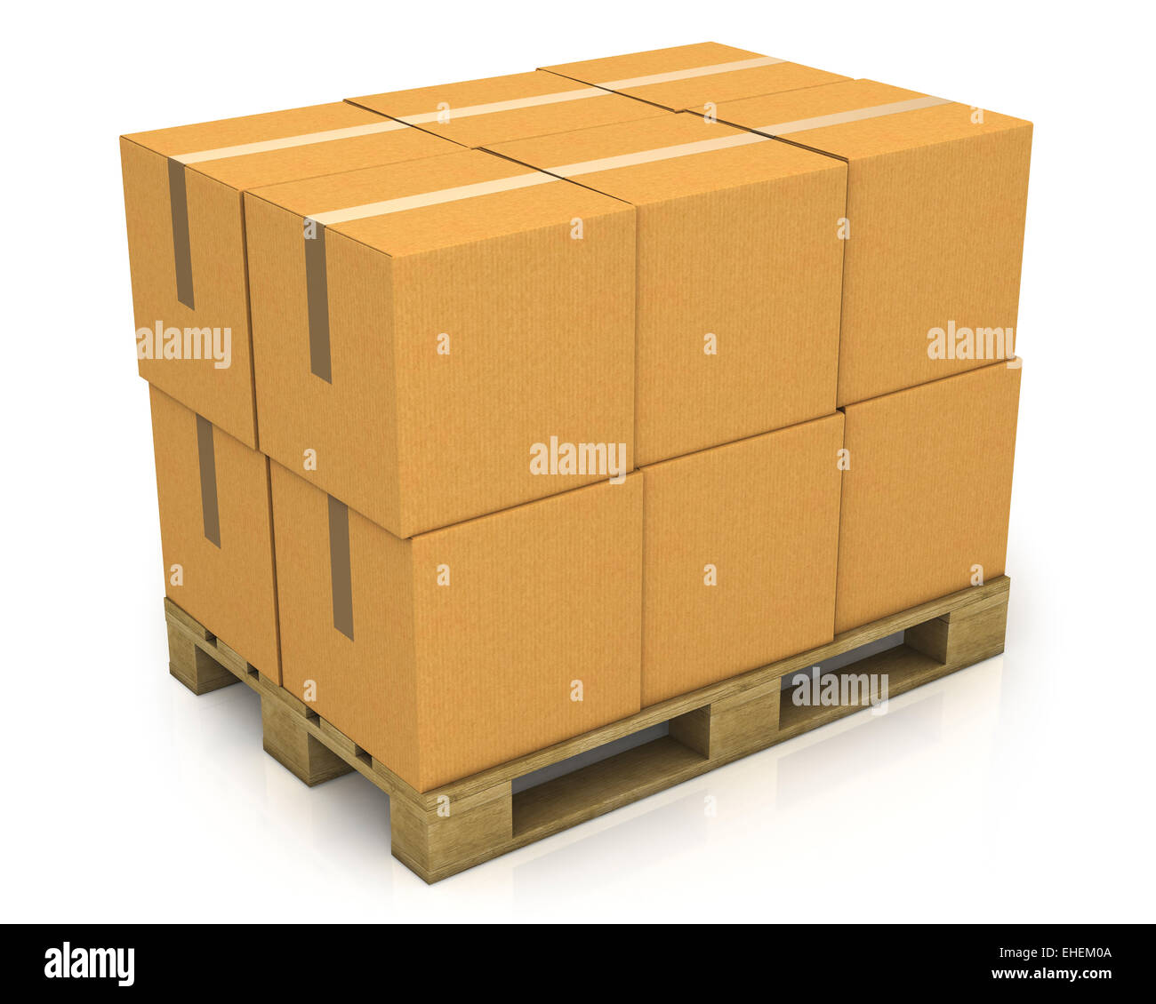 Cardboard boxes on pallet cargo Banque de photographies et d'images à haute  résolution - Alamy
