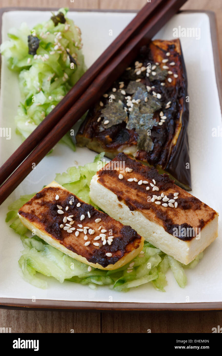 Marinade au miso Tofu Banque D'Images