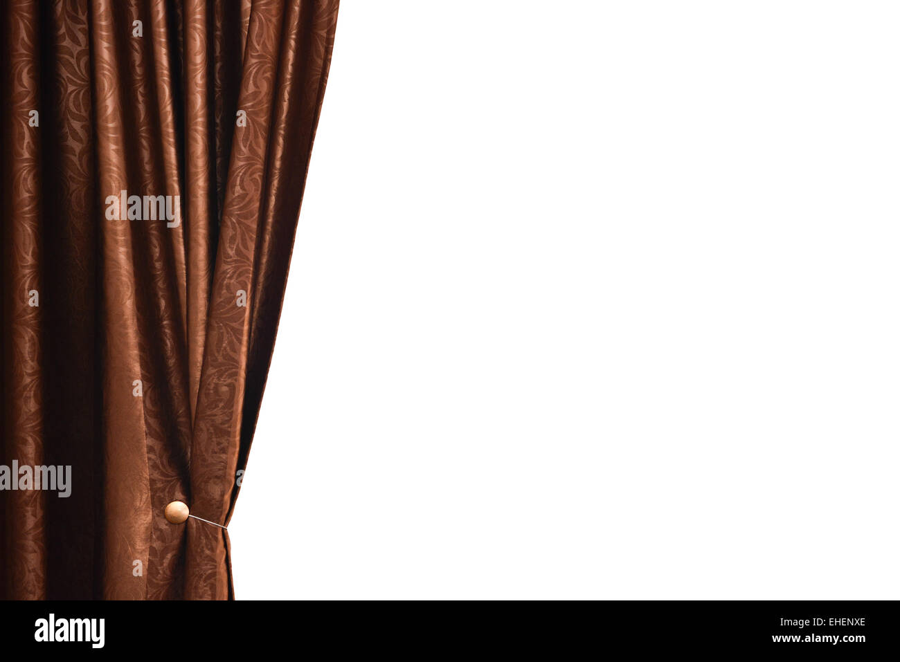 Brown rideau avec l'espace blanc pour le texte Banque D'Images