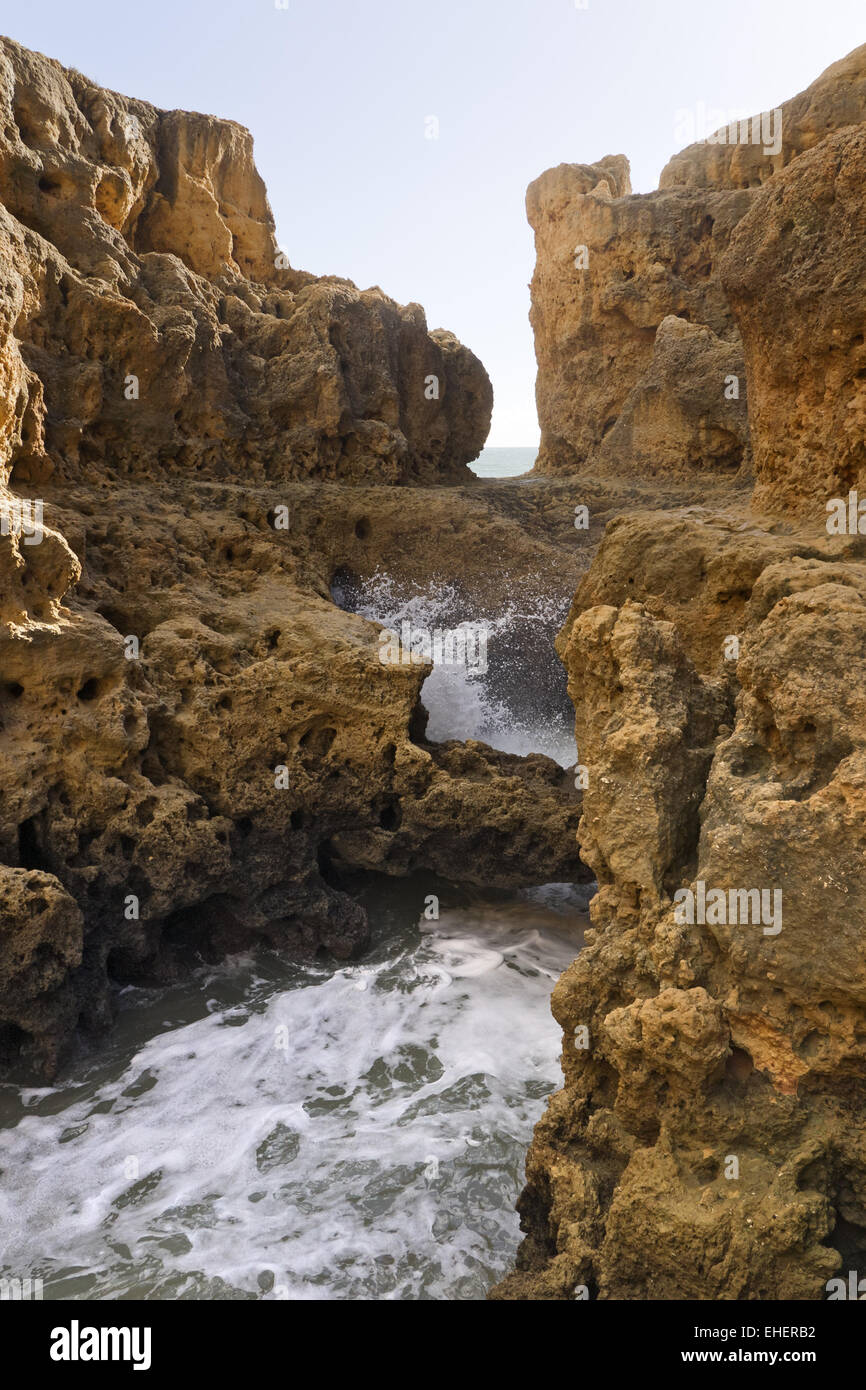 Formations rocheuses d'Algar Seco Banque D'Images