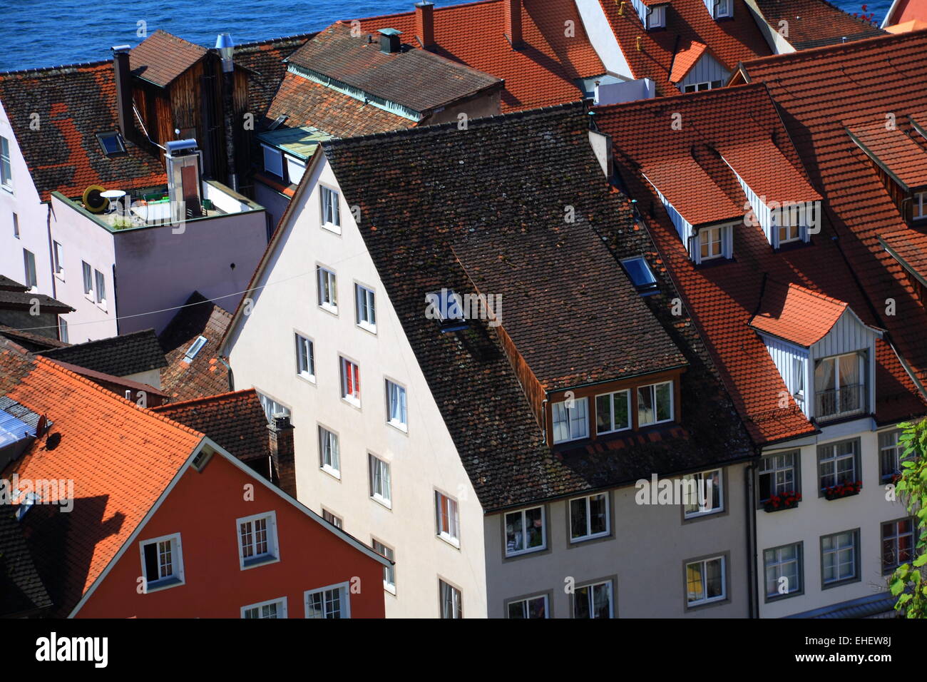 Toits de petite ville en Allemagne. Banque D'Images