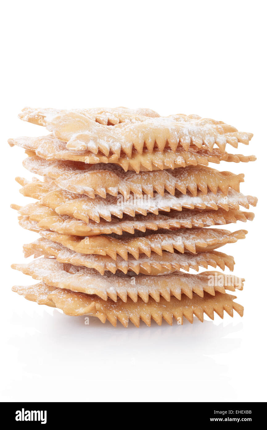 Chiacchiere carnaval italien, tas de pâtisserie Banque D'Images