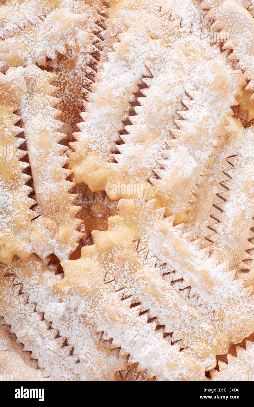 Chiacchiere, carnaval italien fond pâtisserie Banque D'Images