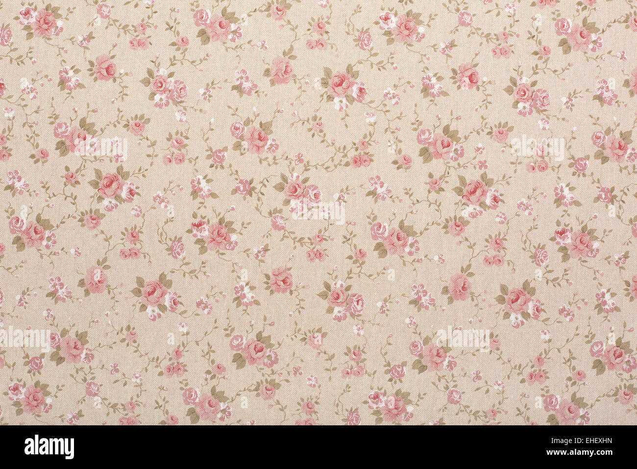 Textile tapisserie avec motif floral rose, romantique texture background Banque D'Images