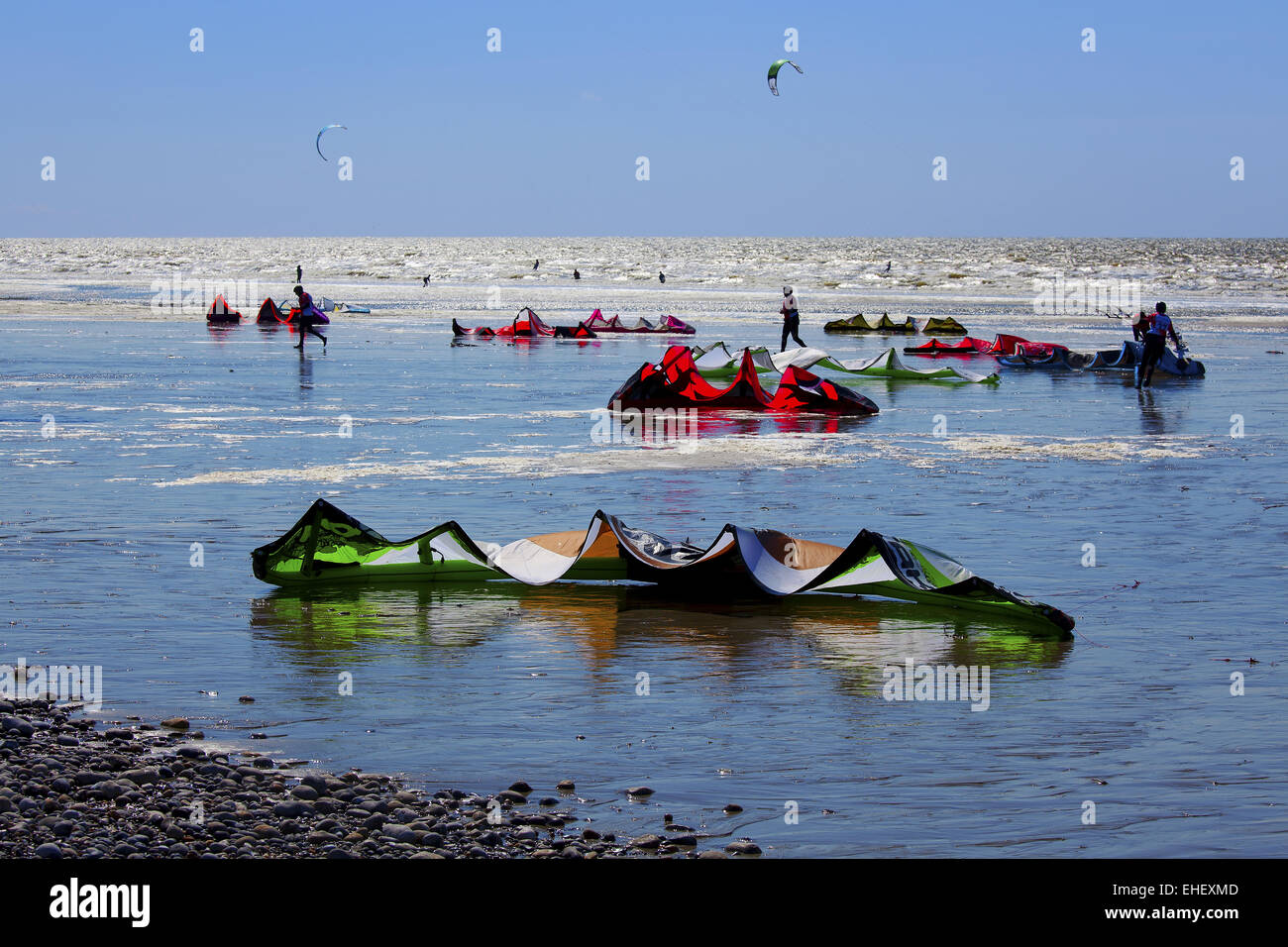 Défi Kite Surf, Bayeux-sur-Mer, Picardie Banque D'Images