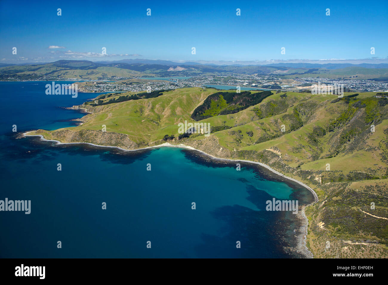 Baie ouverte, Porirua, Wellington, Île du Nord, Nouvelle-Zélande - vue aérienne Banque D'Images