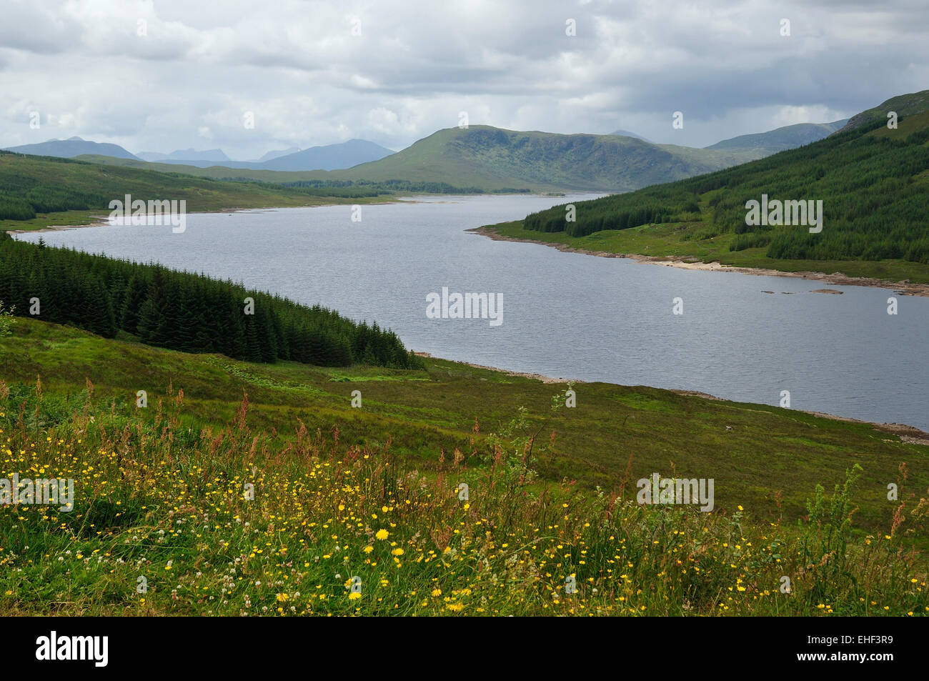 Tambour et Loyne Loch na h Achlaise, Highland, Scotland Banque D'Images