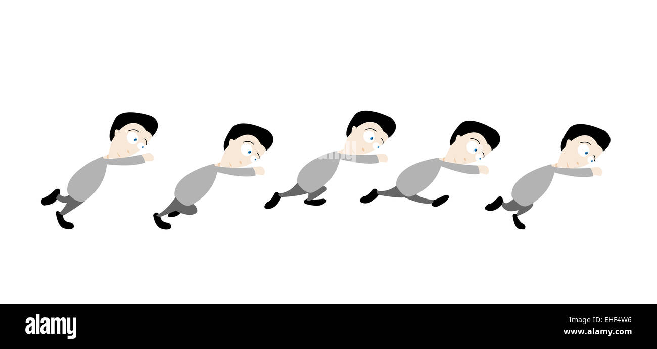 Triste homme en fuite Banque D'Images