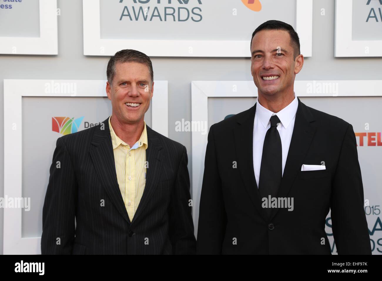 Sydney, Australie. 12 mars 2015. L'ASTRA Prix reconnaissent les meilleurs dans la télévision par abonnement. Les célébrités sont arrivés sur le tapis rouge à l'étoile à Sydney, Australie. Crédit : Richard Milnes/Alamy Live News Banque D'Images