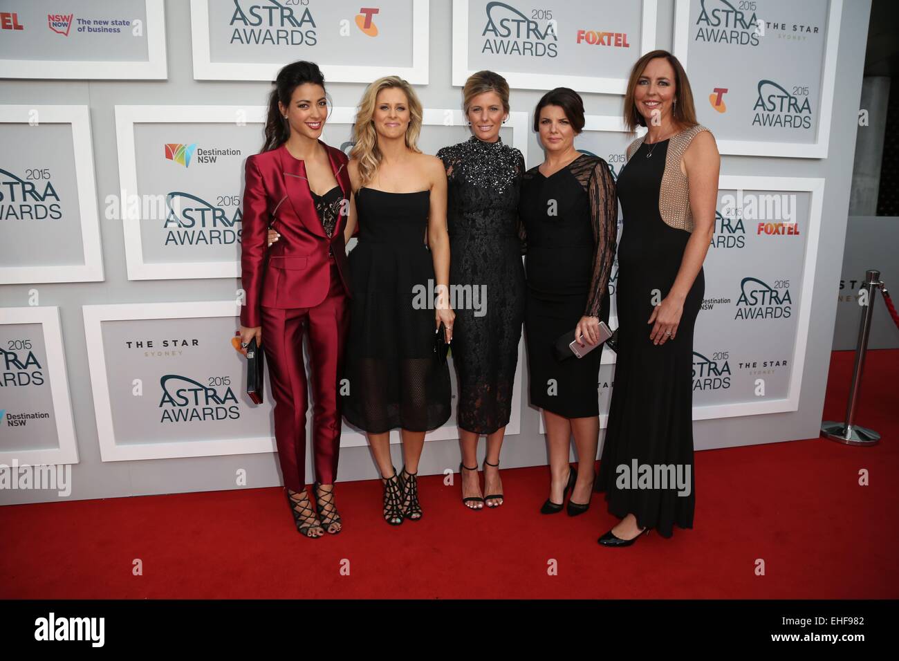 Sydney, Australie. 12 mars 2015. L'ASTRA Prix reconnaissent les meilleurs dans la télévision par abonnement. Les célébrités sont arrivés sur le tapis rouge à l'étoile à Sydney, Australie. Crédit : Richard Milnes/Alamy Live News Banque D'Images