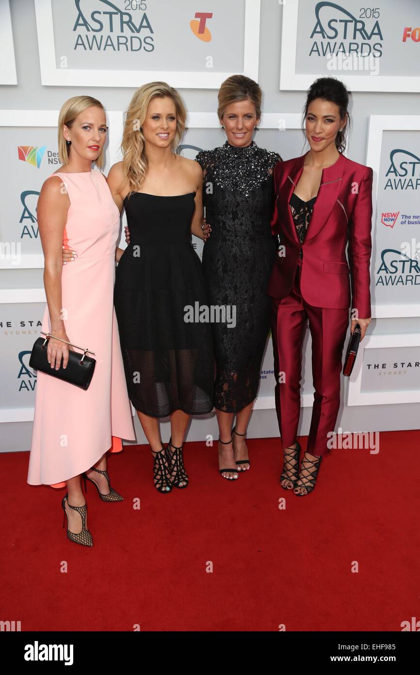 Sydney, Australie. 12 mars 2015. L'ASTRA Prix reconnaissent les meilleurs dans la télévision par abonnement. Les célébrités sont arrivés sur le tapis rouge à l'étoile à Sydney, Australie. Crédit : Richard Milnes/Alamy Live News Banque D'Images