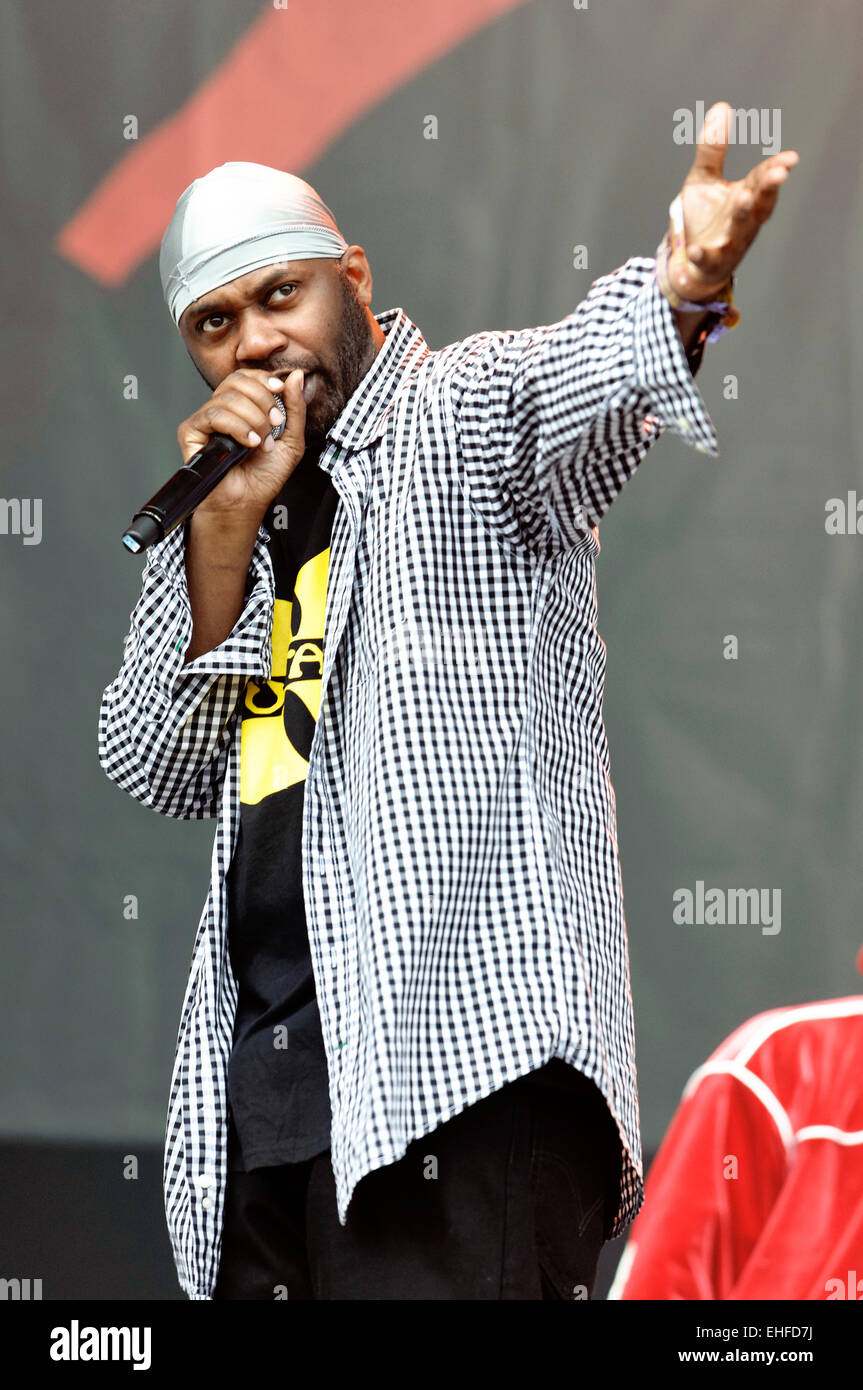 Masta Killa du Wu-Tang Clan vivent sur la Pyramide étape à Glastonbury Festival Vendredi 24 juin 2011. Banque D'Images