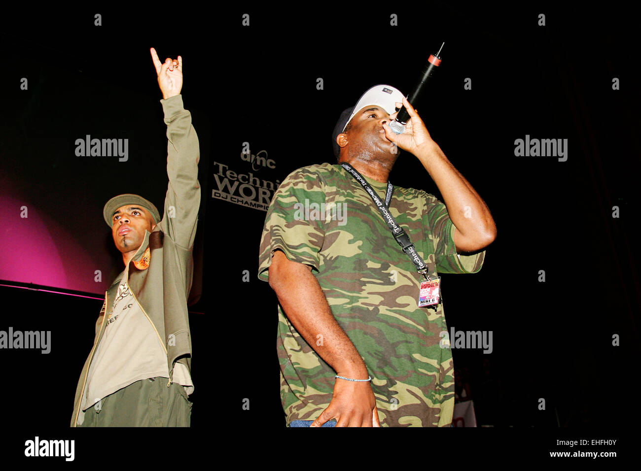 La Jungle Brothers se produiront au DMC Technics World DJ Championships/au Hammersmith Apollo. Banque D'Images