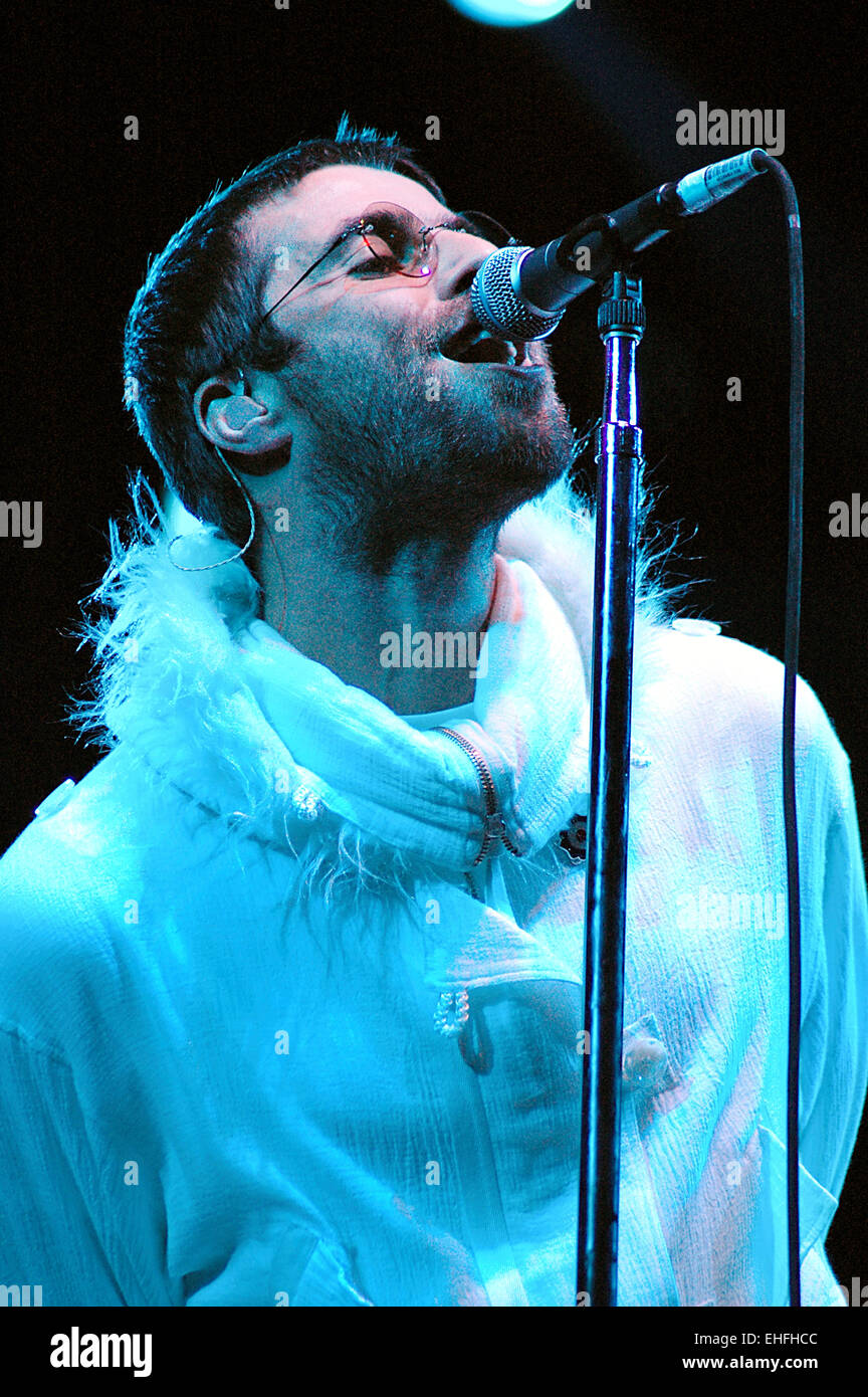 Liam Gallagher d'Oasis. Banque D'Images