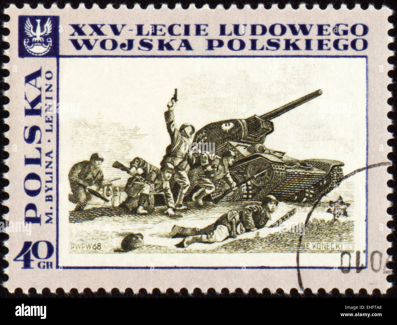 Pologne - circa 1968 : un post de timbres en Polan Banque D'Images
