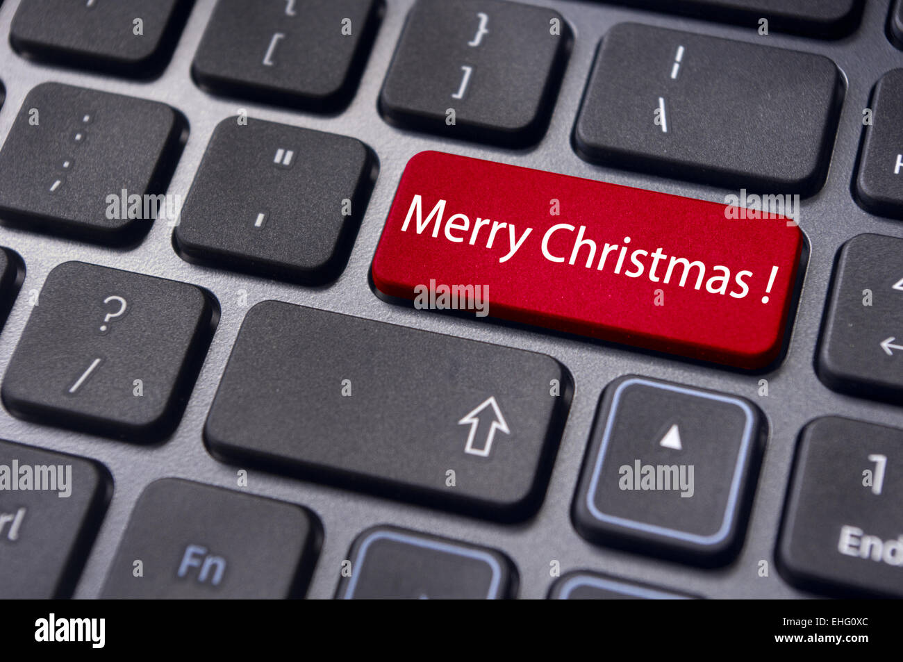 Joyeux noël bonjour sur clavier Touche entrée Banque D'Images