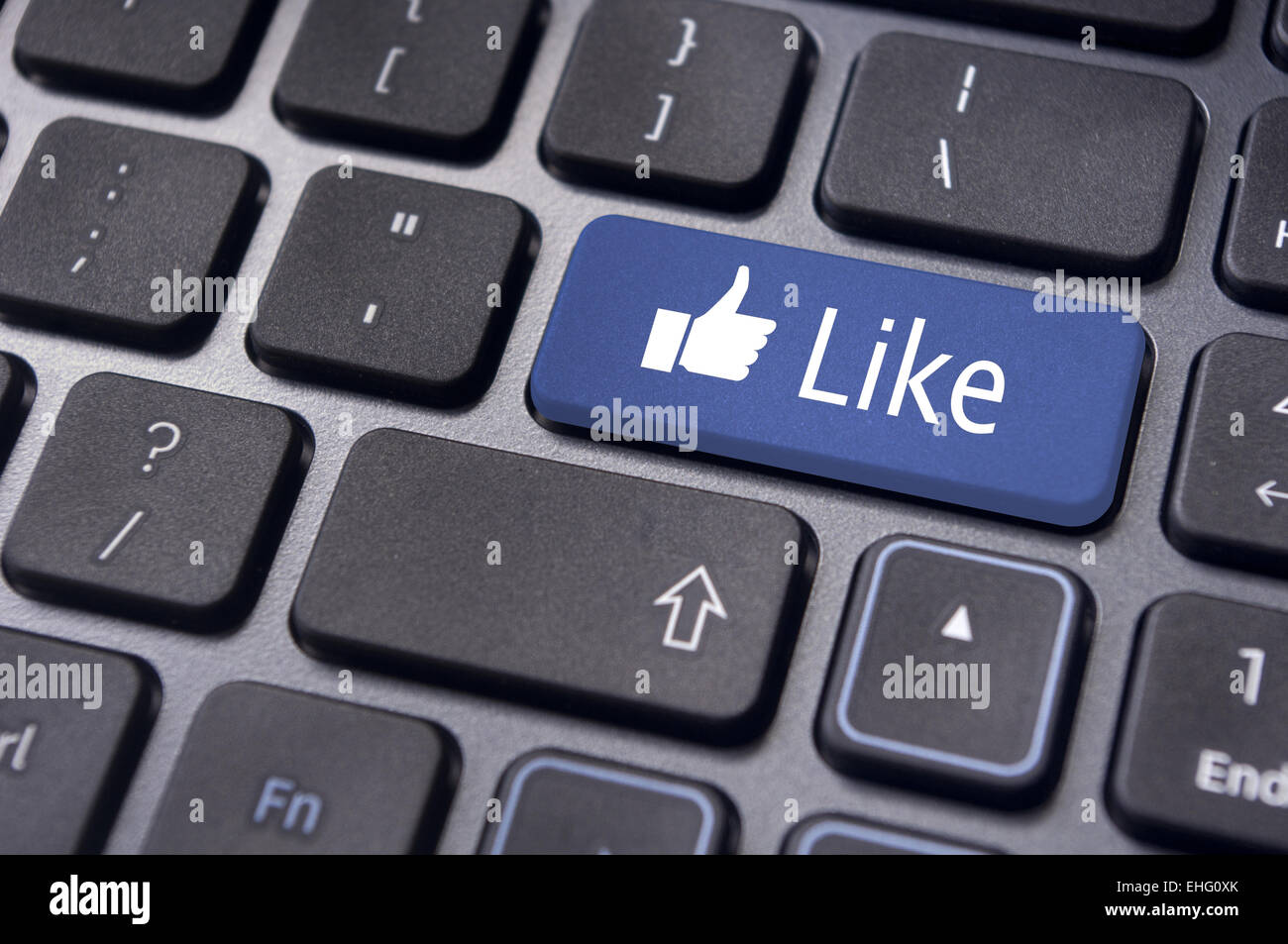 Comme message sur le bouton du clavier, les médias sociaux conc Banque D'Images