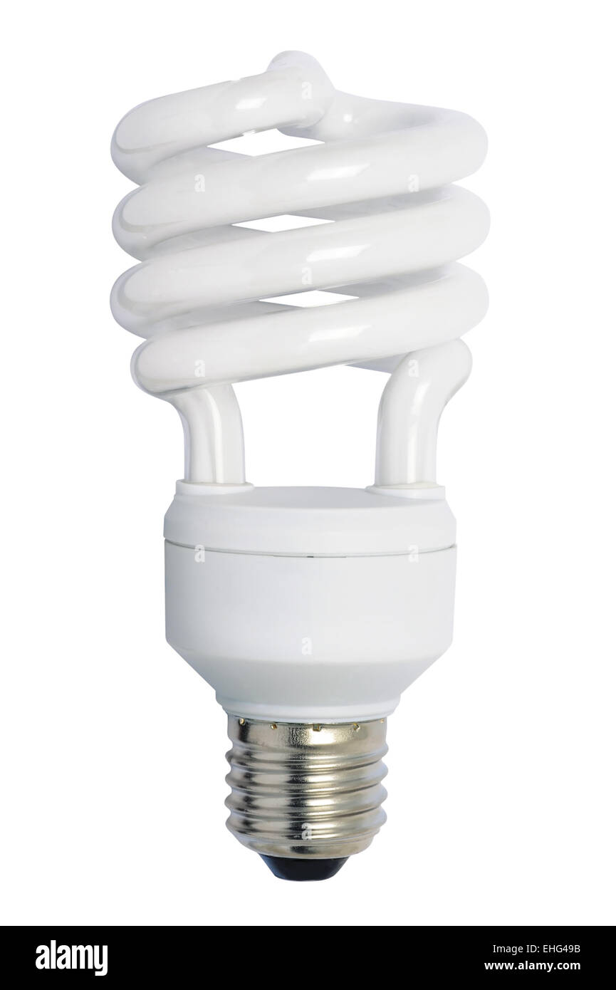 Ampoule à économie d'énergie. Image isolée. Banque D'Images
