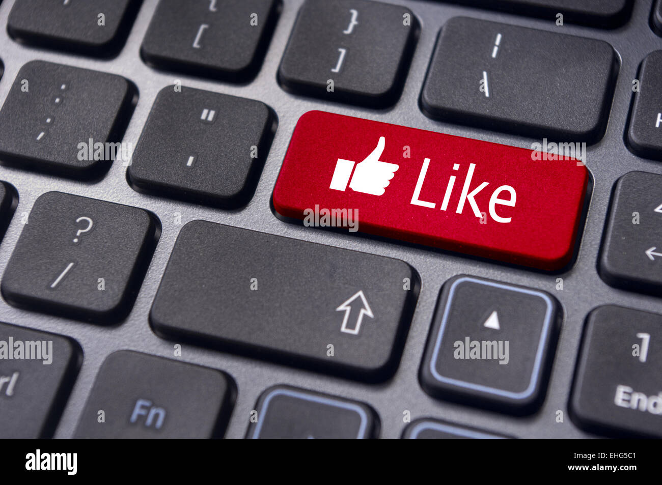 Comme message sur le bouton du clavier, social media concepts Banque D'Images