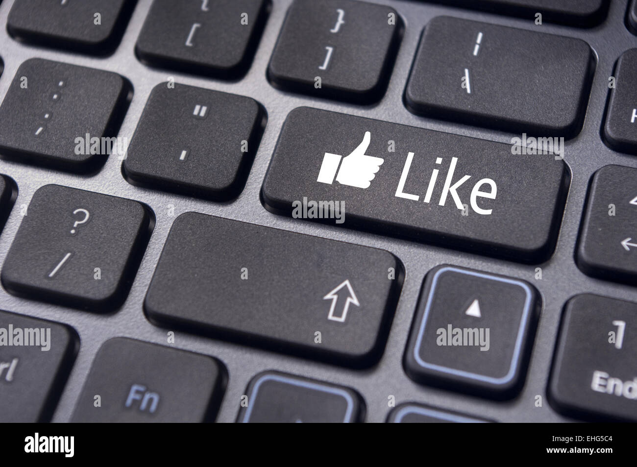 Comme message sur le bouton du clavier, social media concepts Banque D'Images