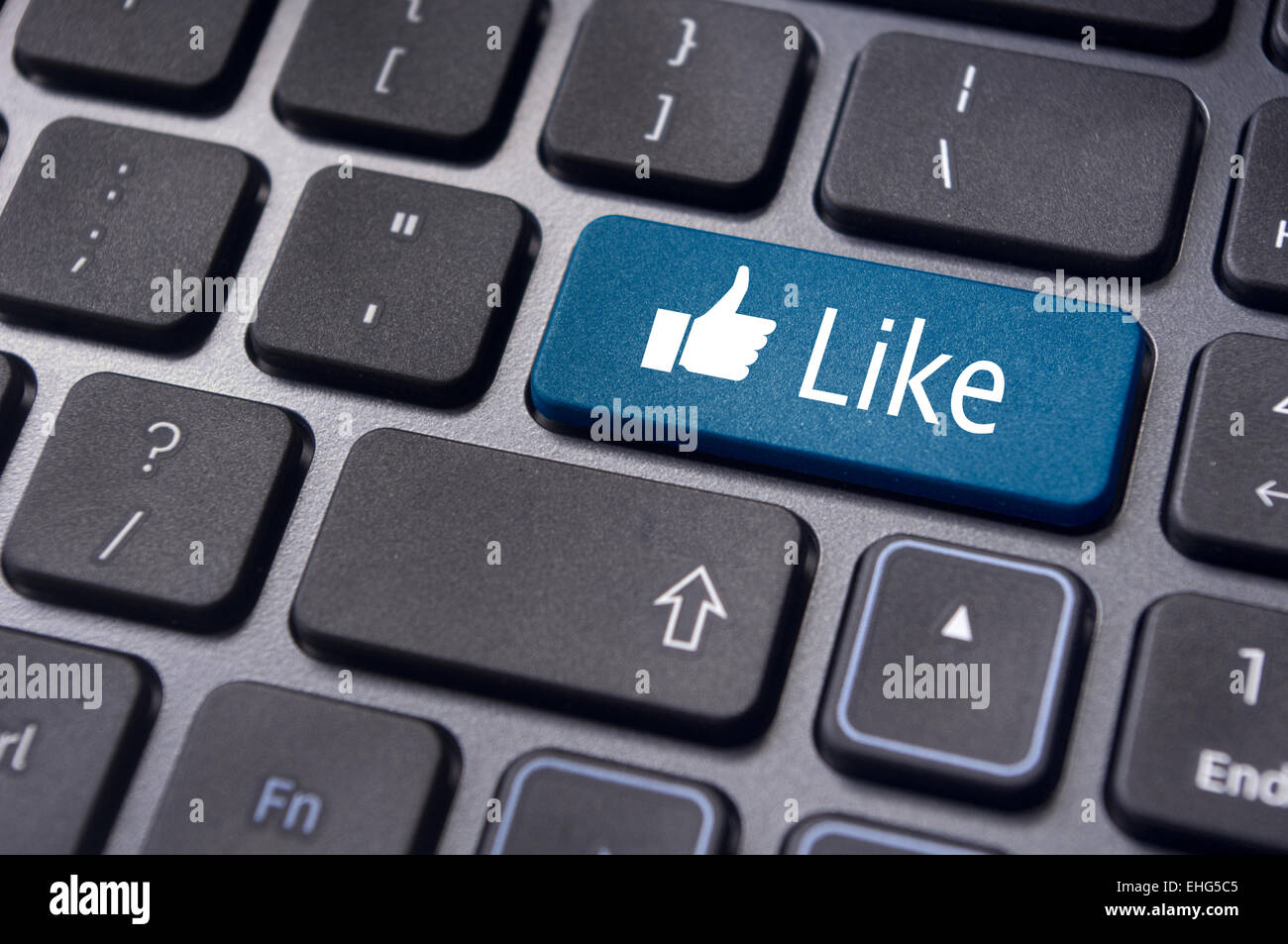 Comme message sur le bouton du clavier, social media concepts Banque D'Images