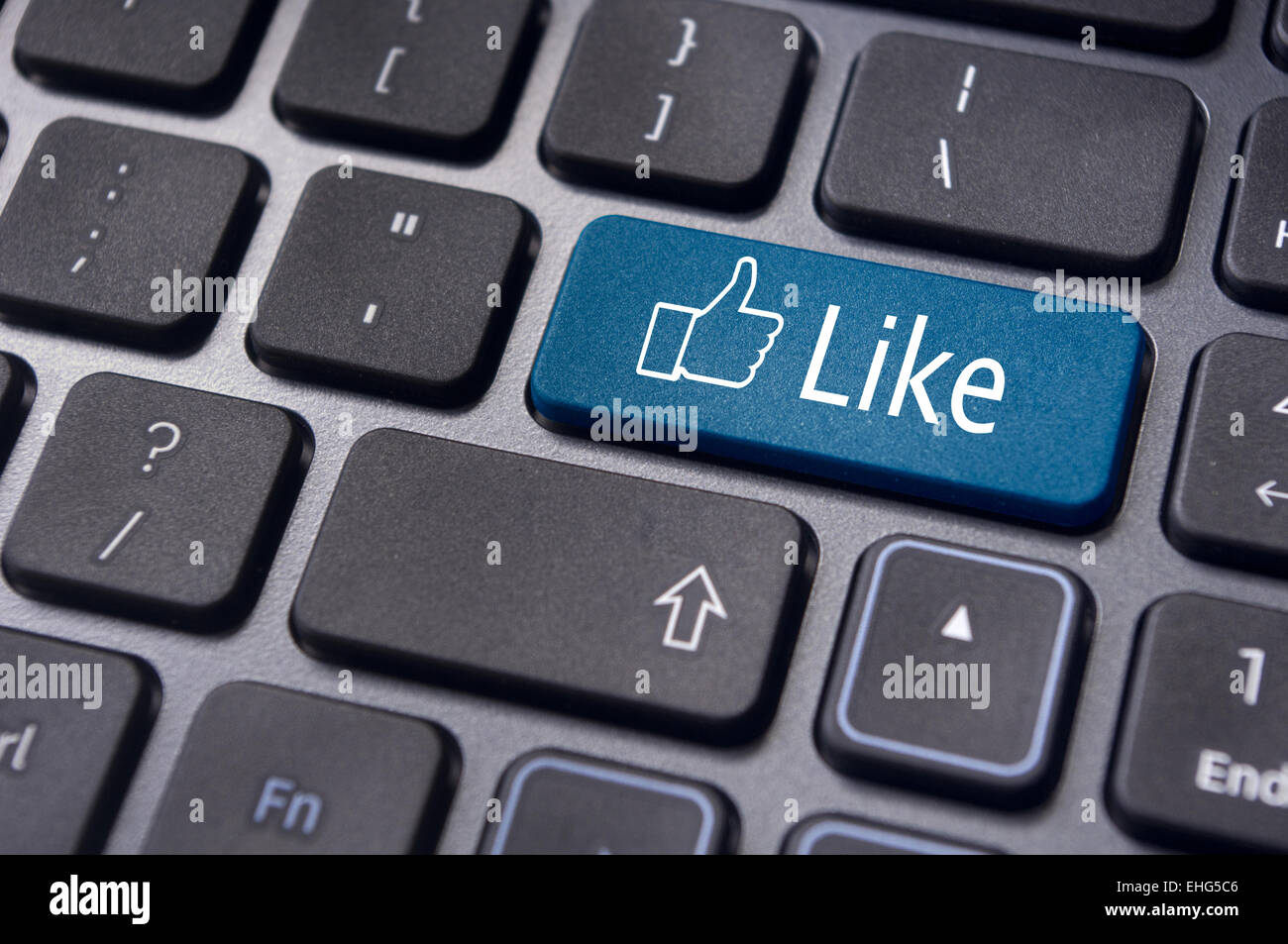 Comme message sur le bouton du clavier, social media concepts Banque D'Images