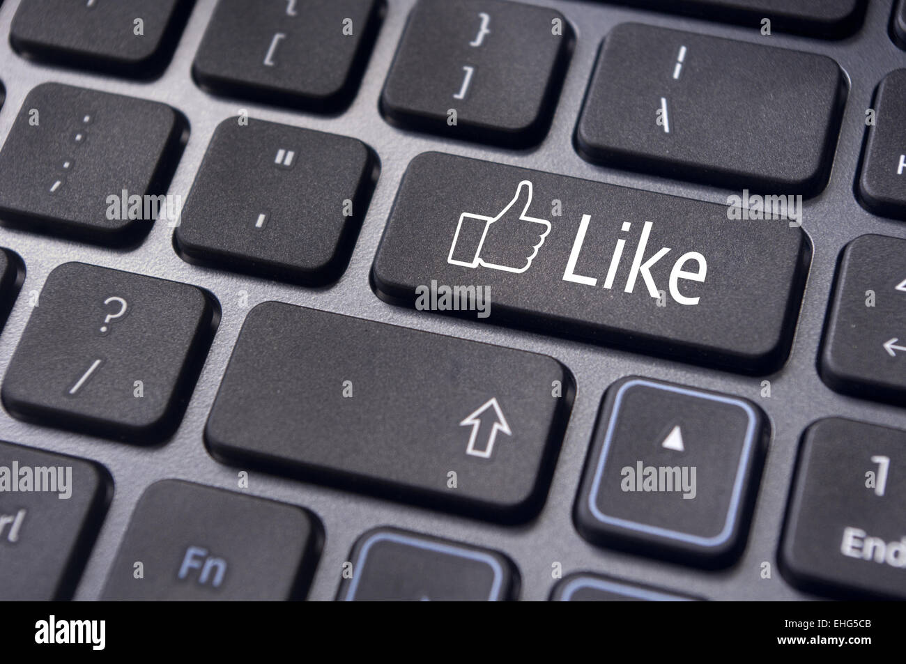 Comme message sur le bouton du clavier, social media concepts Banque D'Images