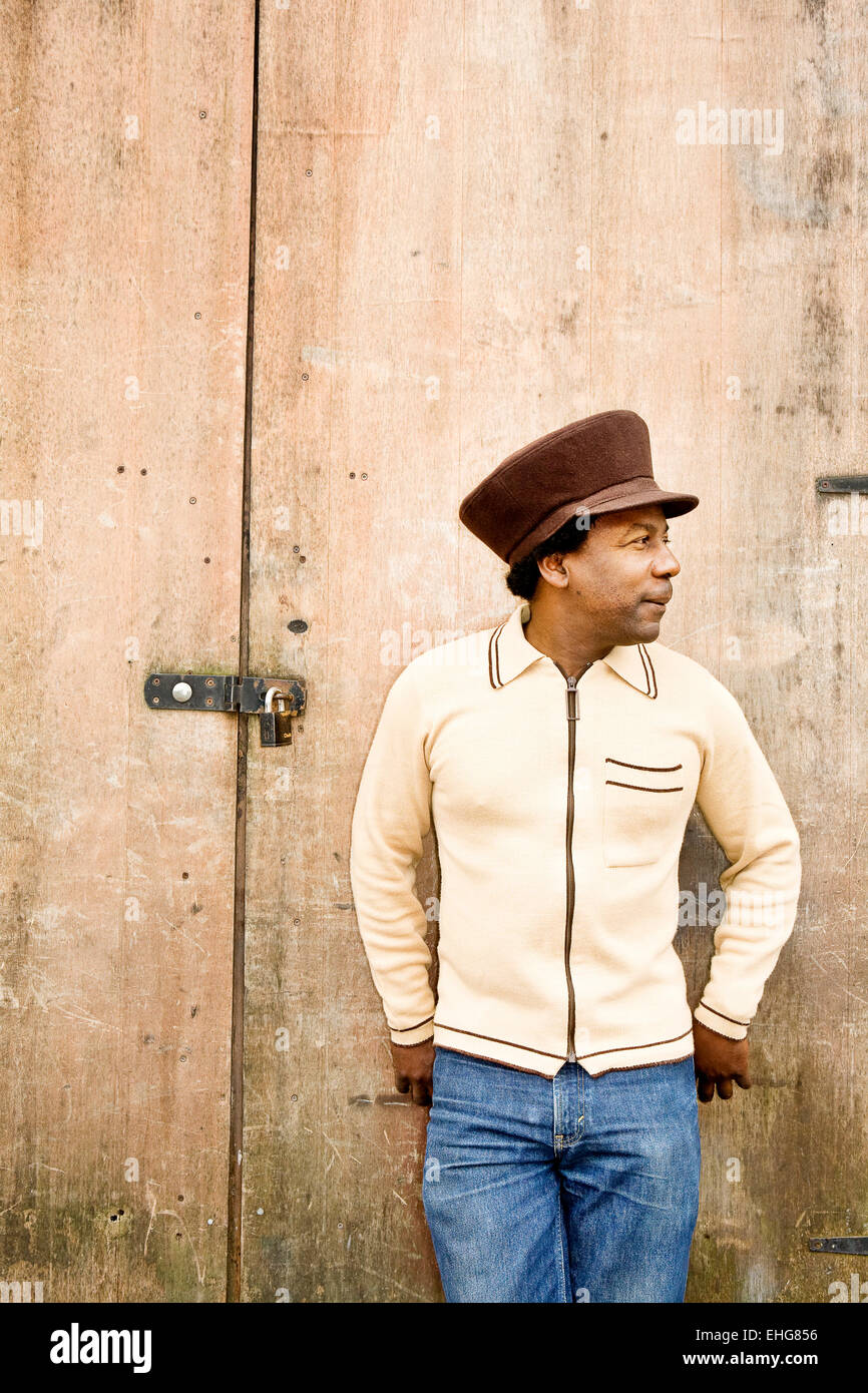 Portrait de Norman Jay dans Notting Hill l'été 2008. Banque D'Images