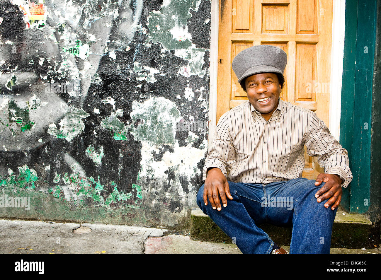 Portrait de Norman Jay dans Notting Hill l'été 2008. Banque D'Images