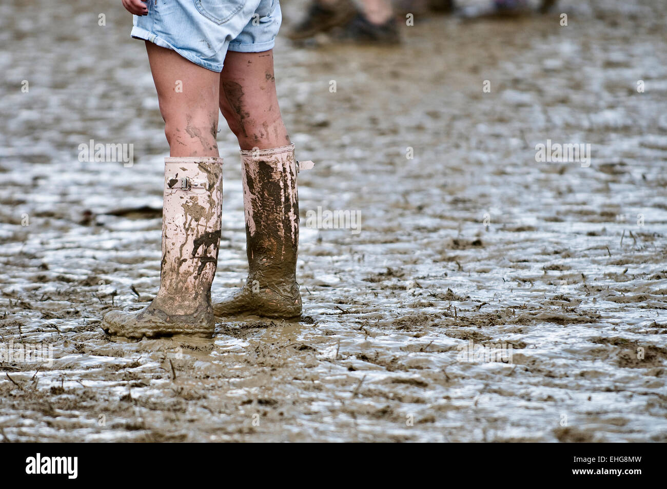 La boue à Glastonbury 2009. Banque D'Images