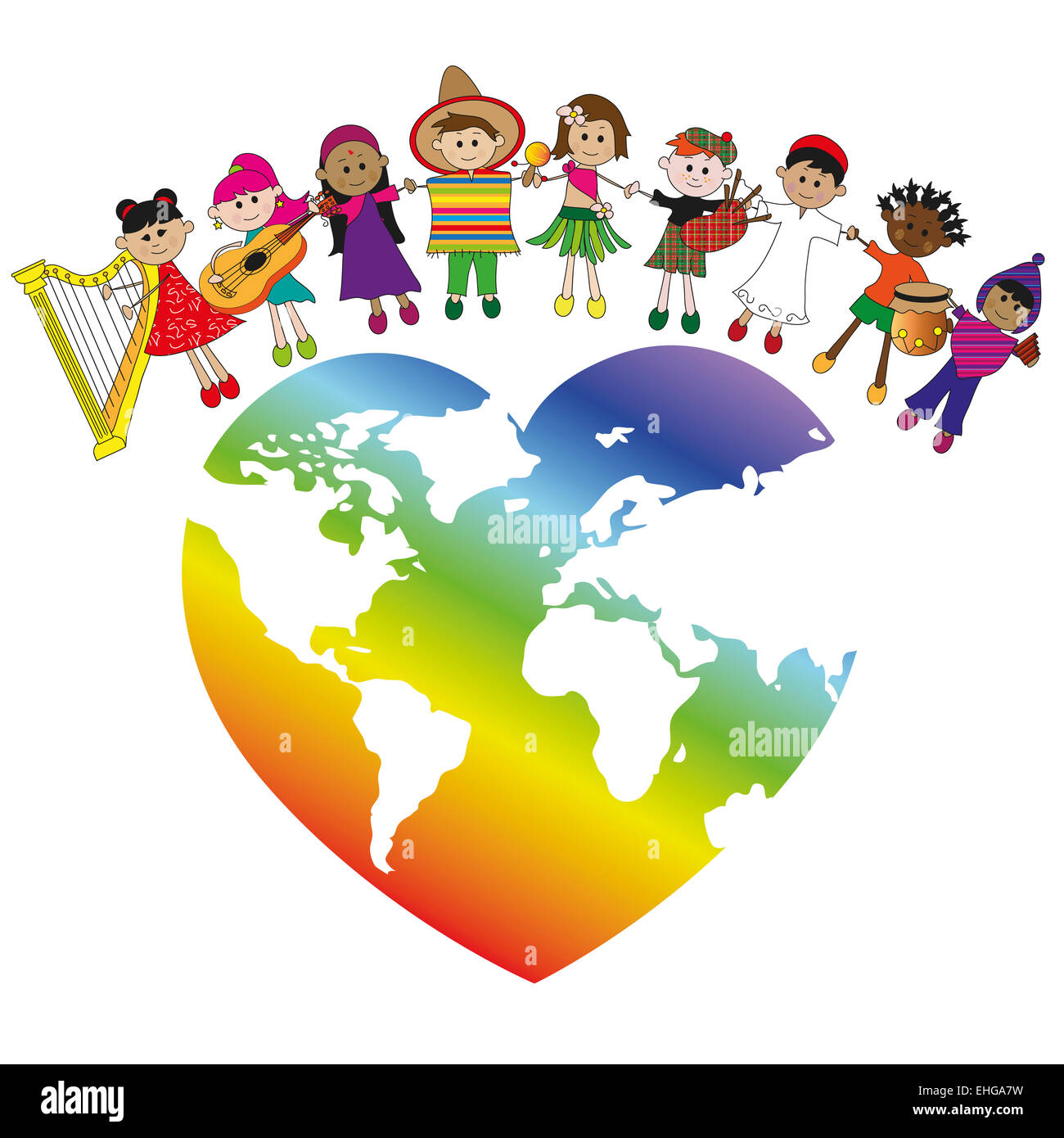 Children globe cartoon illustration Banque de photographies et d’images ...