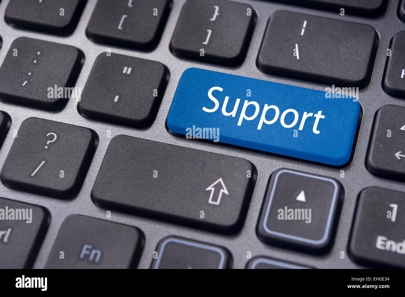 Support en ligne concepts, message sur une touche du clavier Banque D'Images