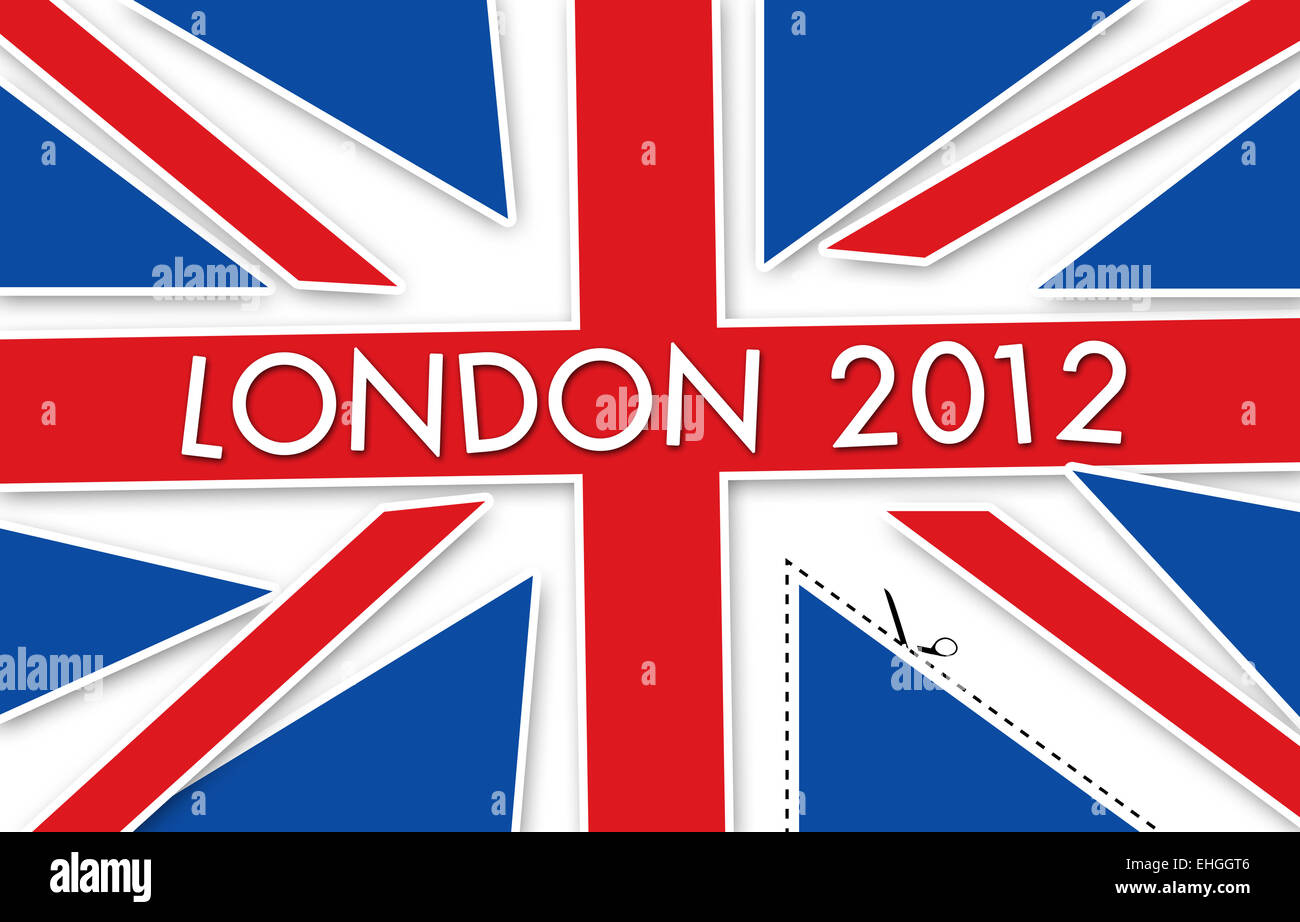 Drapeau Londres 2012 Banque D'Images