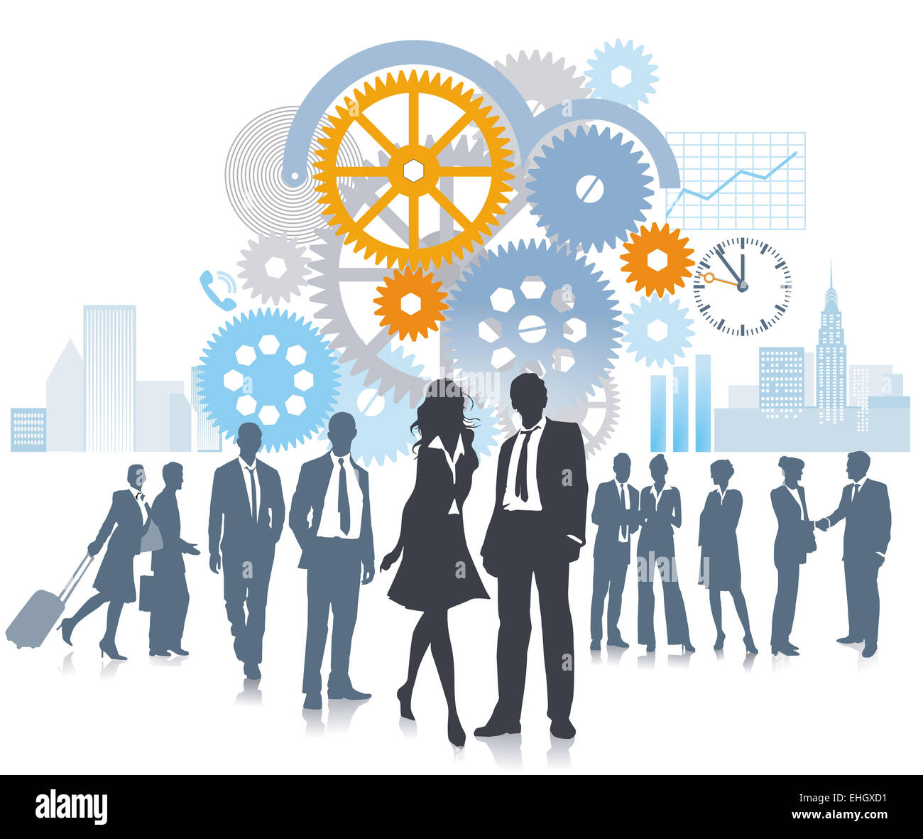 Entreprises en mouvement et le développement Banque D'Images