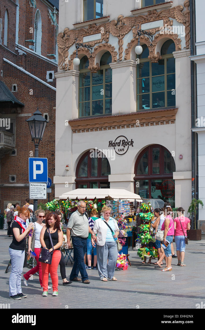 Place du marché à Cracovie Pologne Banque D'Images