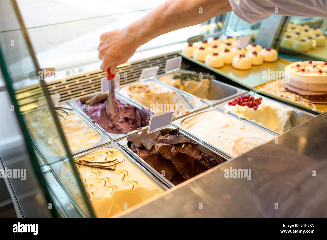 Bacs à crème glacée Banque D'Images