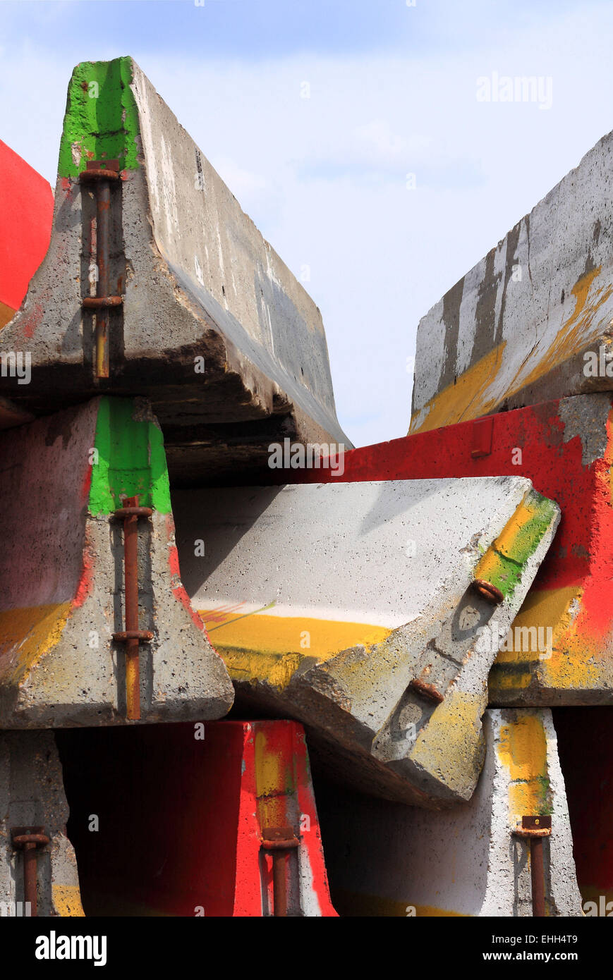 Route de couleur barricade Banque D'Images