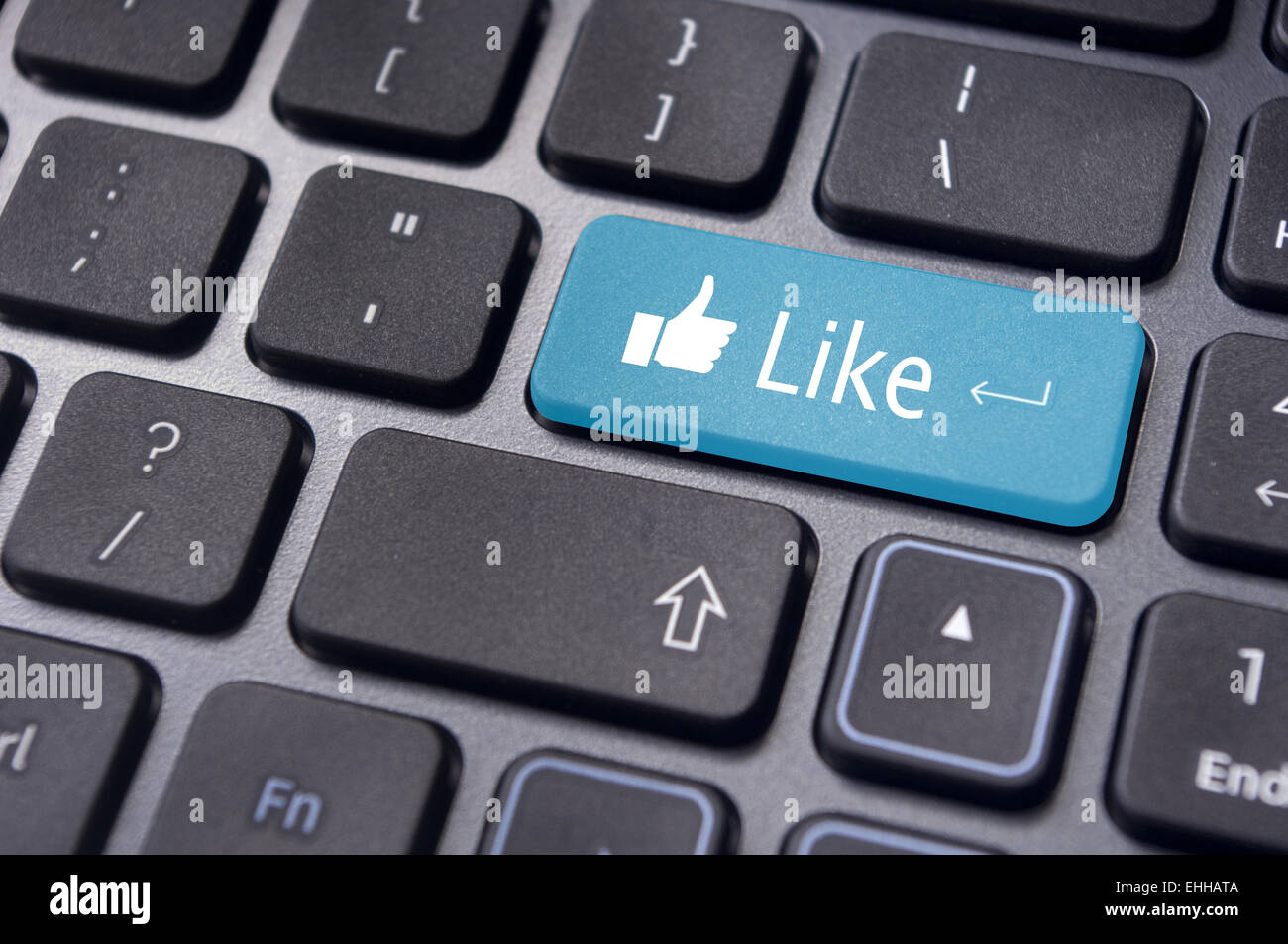 Comme message sur le bouton du clavier, social media concepts Banque D'Images