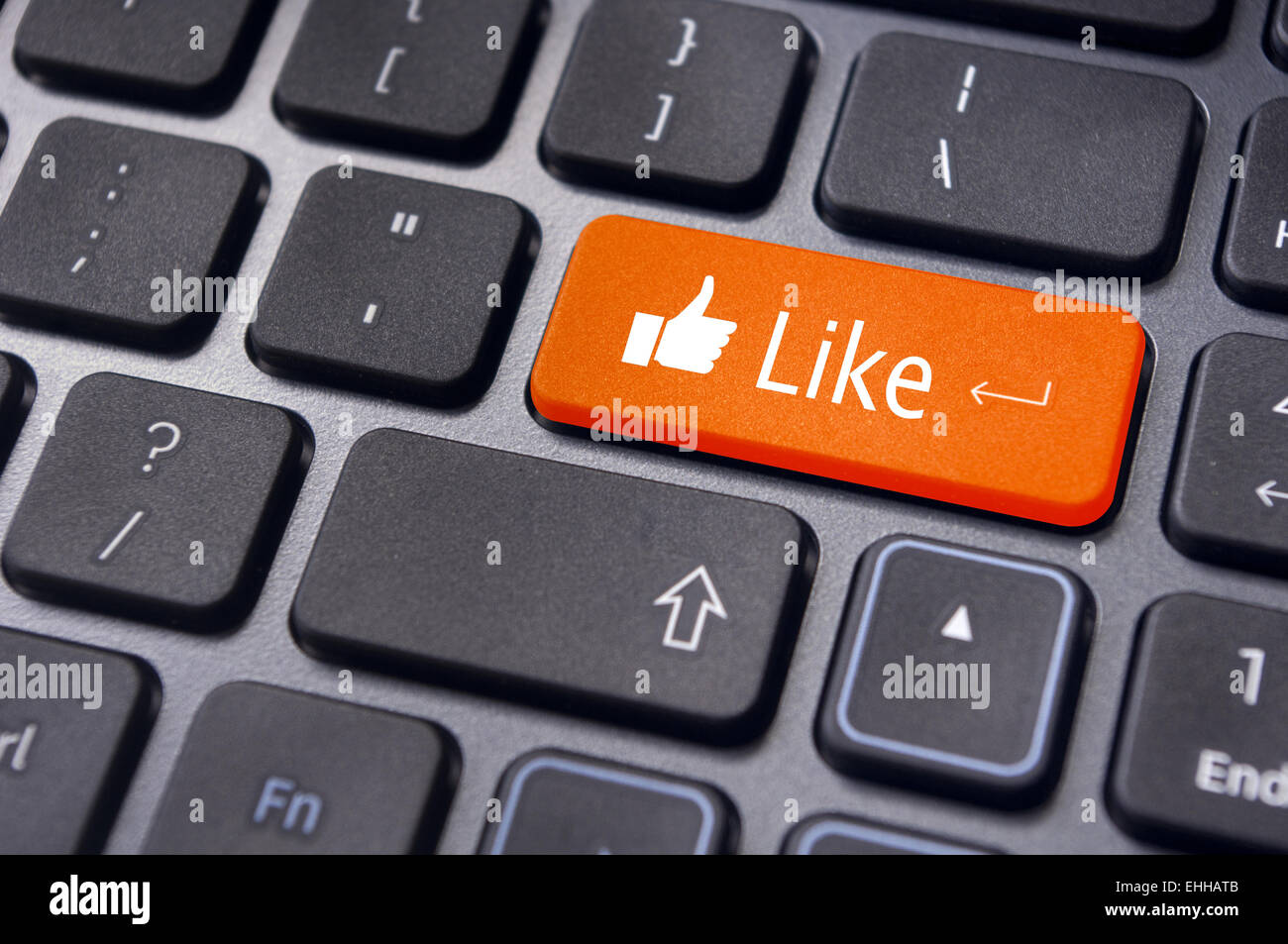 Comme message sur le bouton du clavier, social media concepts Banque D'Images