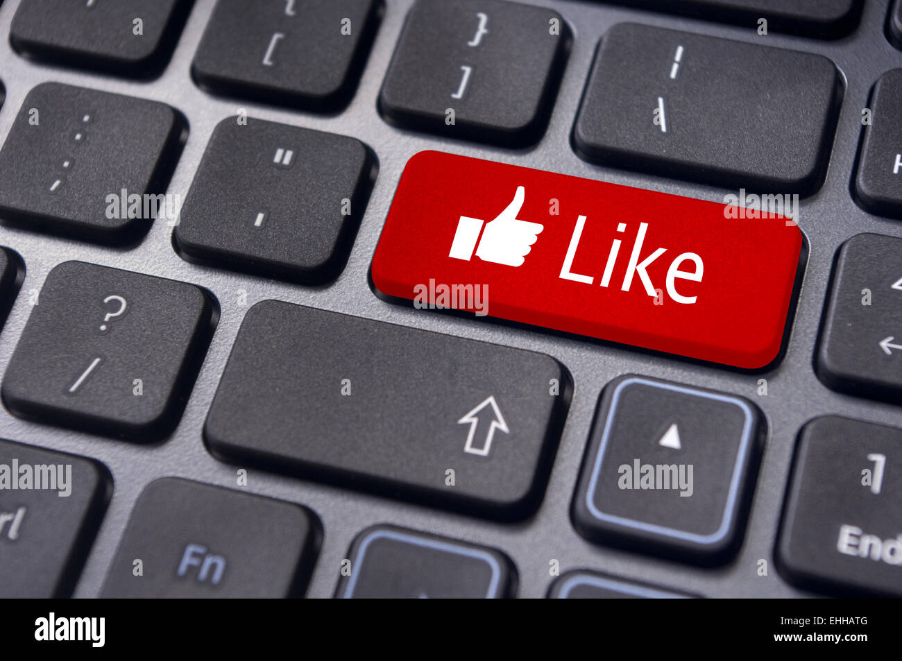 Comme message sur le bouton du clavier, social media concepts Banque D'Images