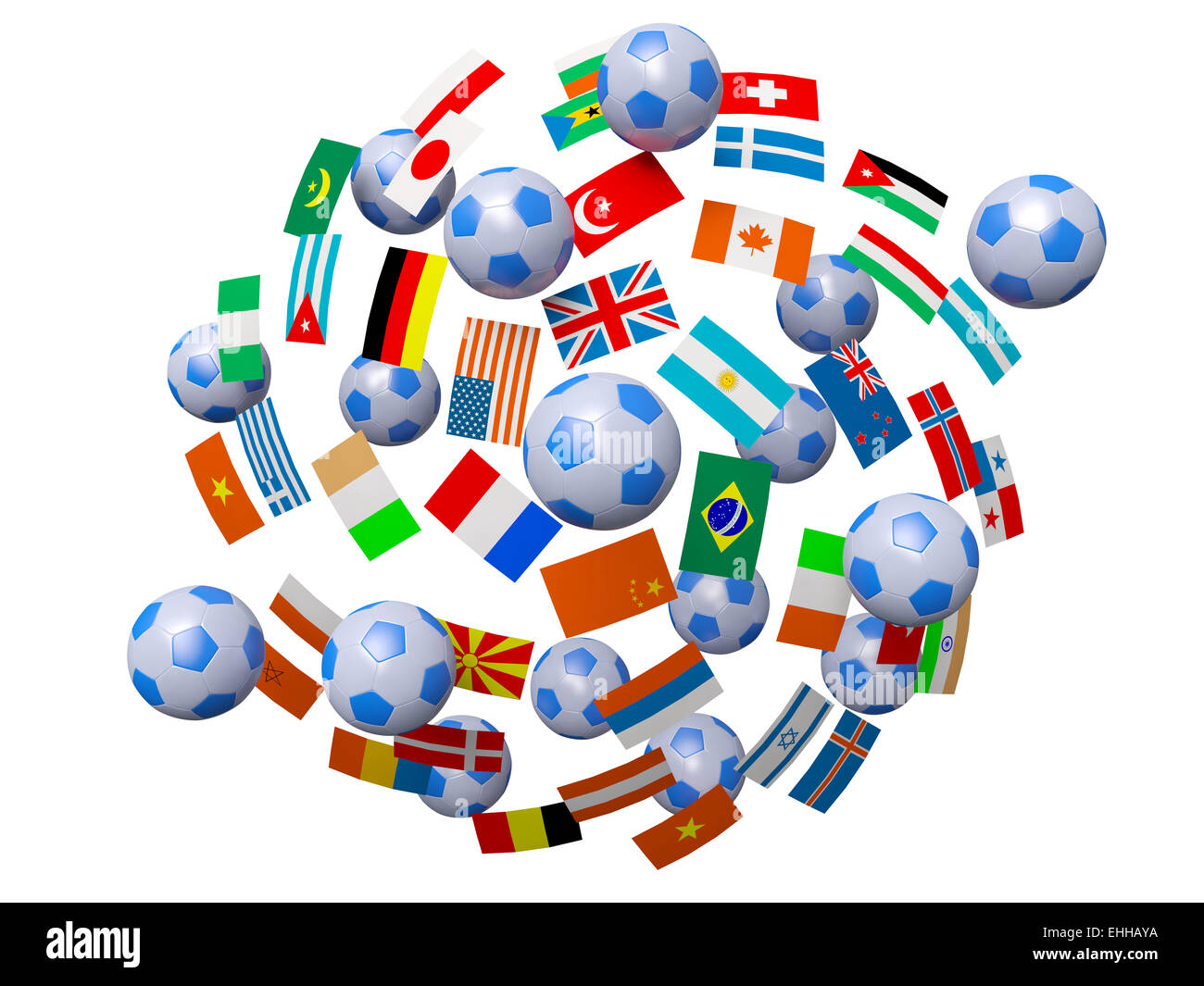 Ballons et drapeaux Banque D'Images