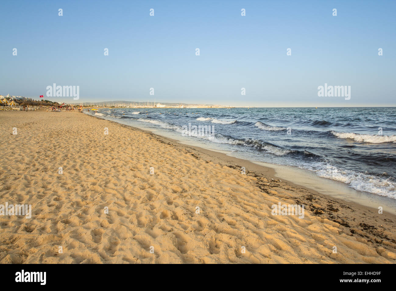 Plage à Hammamet, Tunisie Banque D'Images