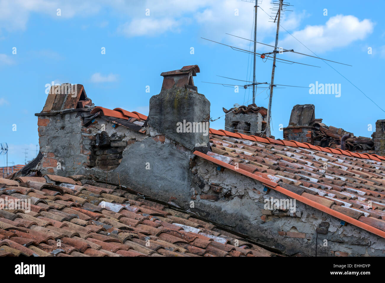 Tuile de toit sur l'Italie ville Banque D'Images