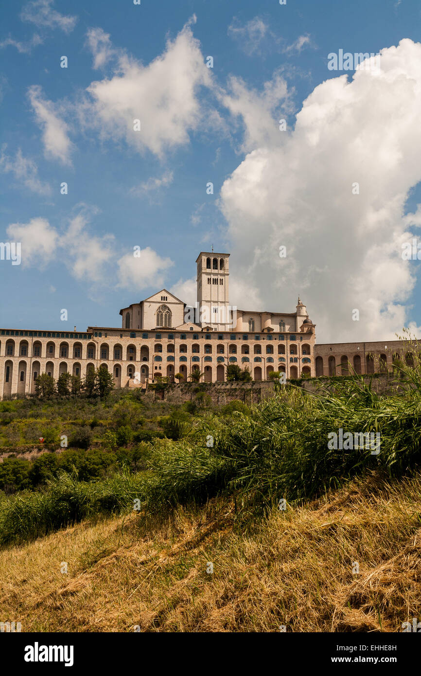 Basilique de Saint François d'Assise, Assise, Pérouse, Ombrie, Italie Banque D'Images