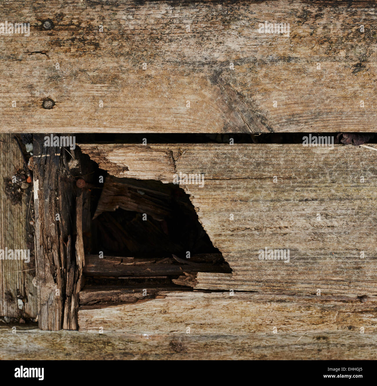 Planches en bois cassée Banque D'Images