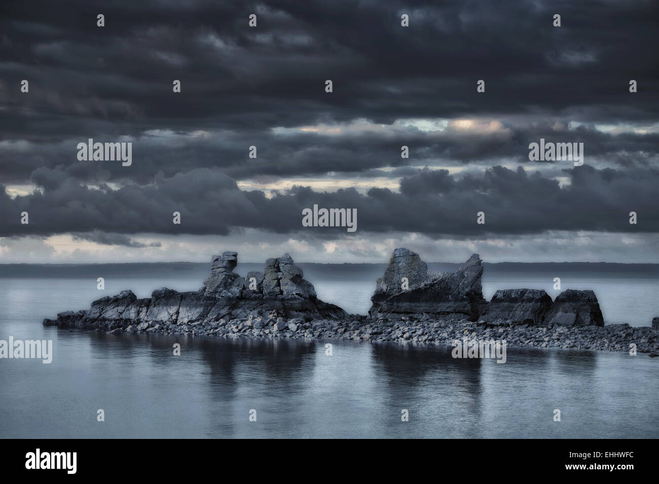 Rock formation près de Morgat, Bretagne, France Banque D'Images