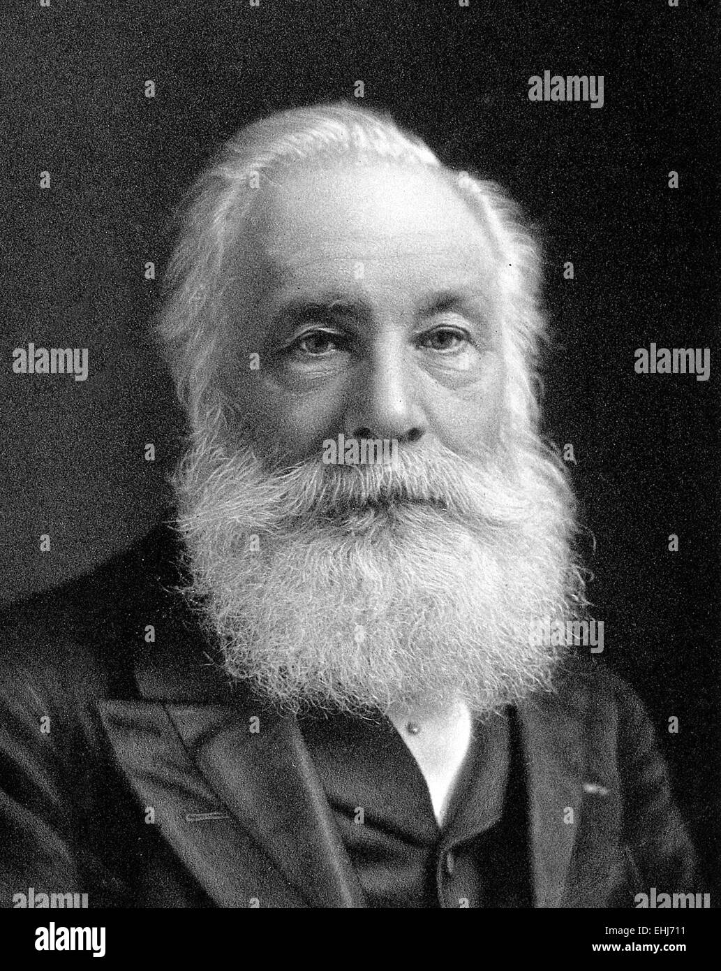 Sir William Henry Perkin, chimiste anglais surtout connu pour sa découverte accidentelle, à l'âge de 18 ans, de la première teinture aniline, mauveine. Banque D'Images